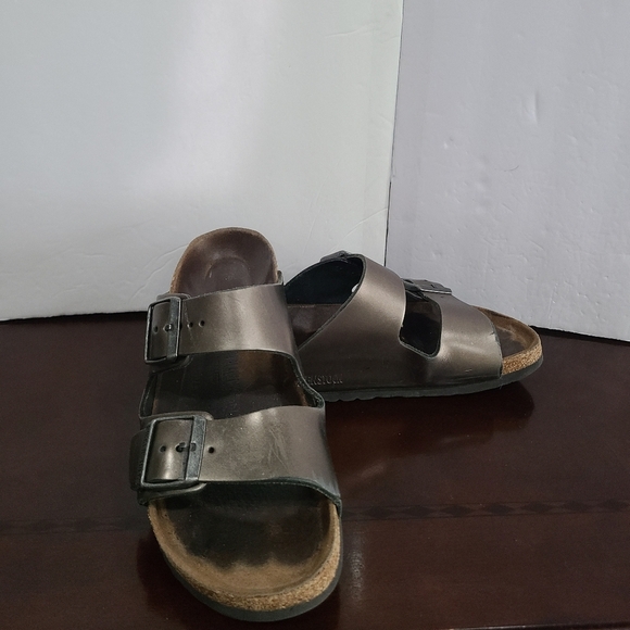 Birkenstock Metallic Comfort Slides Sandals Sz.39 - Picture 1 of 10